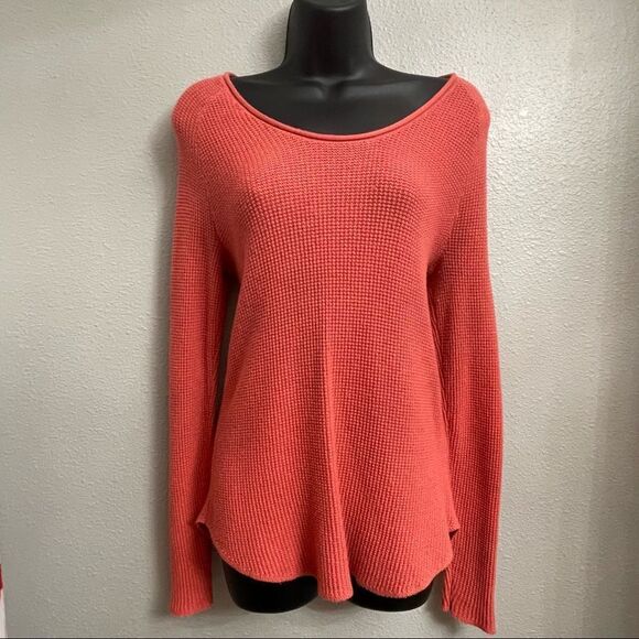 Old Navy Waffle Texture Scoop Neck Sweater Coral Medium - Picture 1 of 13